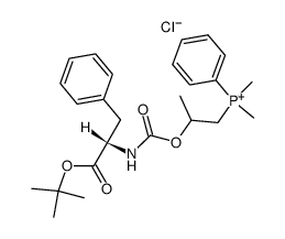 N-(2-((Dimethyl)(phenyl)phosphonio)isopropyloxycarbonyl)-L-phenylalanin-tert-butylester-chlorid结构式