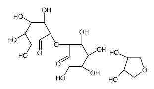 (3R,4S)-oxolane-3,4-diol,(2R,3S,4R,5R)-3,4,5,6-tetrahydroxy-2-[(2R,3S,4R,5R)-3,4,5,6-tetrahydroxy-1-oxohexan-2-yl]oxyhexanal结构式