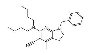 1-benzyl-4-methyl-5-cyano-6-(di-n-butylamino)-7-azaindoline Structure