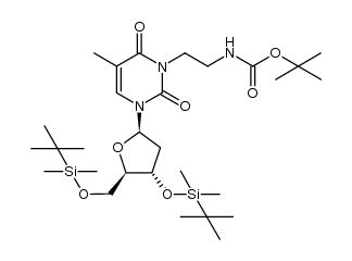 3-(2-N-Boc-aminoethyl)-3',5'-bis-O-(tert-butyldimethylsilanyl)thymidine Structure