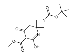 7-Methyl 2-(2-methyl-2-propanyl) 6,8-dioxo-2,5-diazaspiro[3.5]non ane-2,7-dicarboxylate结构式