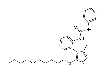 2-(decylthio)-4-methyl-3-(2-(3-phenylureido)phenyl)thiazol-3-ium iodide Structure