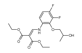 diethyl [3,4-difluoro-2-(2-hydroxypropyloxy)anilinyl]methylenemalonate Structure