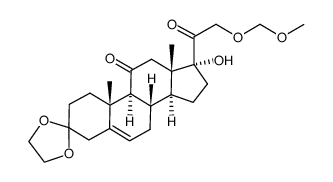 17α-Hydroxy-21-(methoxymethoxy)pregn-5-ene-3,11,20-trione 3-(Ethylene acetal)结构式