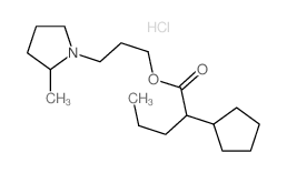 Cyclopentaneaceticacid, a-propyl-,3-(2-methyl-1-pyrrolidinyl)propyl ester, hydrochloride (1:1) Structure