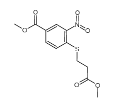 4-[(3-甲氧基-3-氧代丙基)硫基]-3-硝基苯甲酸甲酯结构式