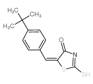 (5E)-5-(4-叔丁基亚苄基)-2-疏基-1,3-噻唑-4(5H)-酮结构式