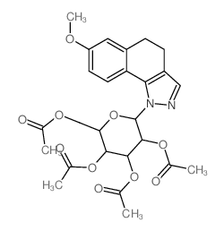 [3,4,5-triacetyloxy-6-(7-methoxy-4,5-dihydrobenzo[g]indazol-1-yl)oxan-2-yl]methyl acetate Structure