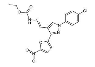 1-(p-chlorophenyl)-3-(5-nitro-2-furyl)pyrazole-4-carboxaldehyde-ethoxycarbonylhydrazone Structure