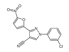 1-(3-chlorophenyl)-3-(5-nitrofuran-2-yl)pyrazole-4-carbonitrile Structure