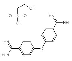 4-(4-carbamimidoylphenoxy)benzenecarboximidamide,2-hydroxyethanesulfonic acid Structure