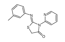 2-(3-methylphenyl)imino-3-pyridin-2-yl-1,3-thiazolidin-4-one Structure