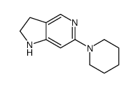 6-piperidin-1-yl-2,3-dihydro-1H-pyrrolo[3,2-c]pyridine结构式