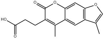 3-(3,5-二甲基-7-氧代-7H-呋喃[3,2-G]苯并吡喃-6-基)丙酸结构式