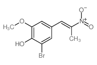 2-bromo-6-methoxy-4-(2-nitroprop-1-enyl)phenol structure