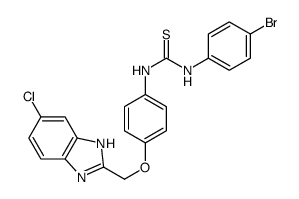 1-(4-bromophenyl)-3-[4-[(5-chloro-3H-benzoimidazol-2-yl)methoxy]phenyl ]thiourea structure