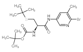 (R)-TERT-BUTYL 1-(6-BROMO-5-METHYLPYRIDIN-3-YLAMINO)-3-(TERT-BUTYLTHIO)-1-OXOPROPAN-2-YLCARBAMATE结构式