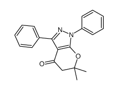 6,6-dimethyl-1,3-diphenyl-5H-pyrano[2,3-c]pyrazol-4-one结构式