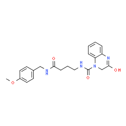 3-hydroxy-N-{4-[(4-methoxybenzyl)amino]-4-oxobutyl}quinoxaline-1(2H)-carboxamide结构式