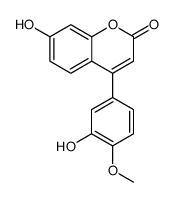 4-(3-Hydroxy-4-methoxyphenyl)-7-hydroxy-2H-1-benzopyran-2-one Structure