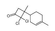 2,2-dichloro-3-methyl-3-(4-methylcyclohex-3-enyl)cyclobutadiene结构式