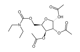 1,2,3-tri-O-acetyl-5-O-diethylcarbamoyl-β-D-xylofuranose Structure