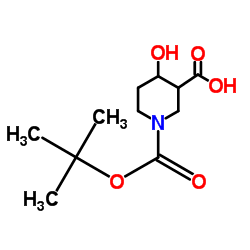 1-(tert-butoxycarbonyl)-4-hydroxypiperidine-3-carboxylic acid picture