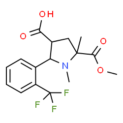 5-(Methoxycarbonyl)-1,5-dimethyl-2-[2-(trifluoromethyl)phenyl]-3-pyrrolidinecarboxylic acid structure