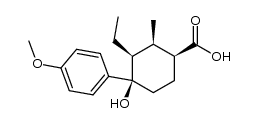 2c-Methyl-3c-ethyl-4c-hydroxy-4t-p-anisyl-cyclohexan-1r-carbonsaeure结构式