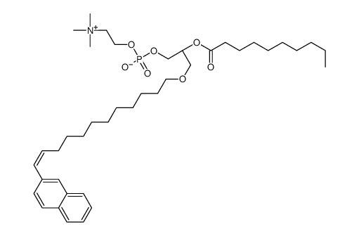 1-O-(12-(2-naphthyl)dodec-11-enyl)-2-O-decanoyl-sn-glycerol-3-phosphocholine结构式