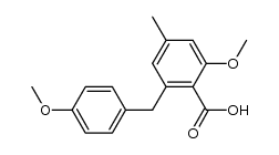 2-methoxy-6-(4-methoxybenzyl)-4-methylbenzoic acid结构式