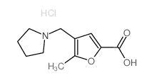 5-Methyl-4-pyrrolidin-1-ylmethyl-furan-2-carboxylic acid hydrochloride结构式