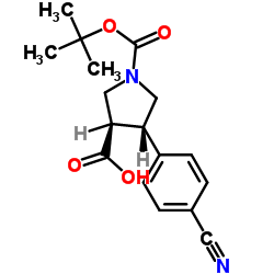 Boc-(+/-)-反式-4-(4-氰基苯基)-吡咯烷-3-羧酸图片