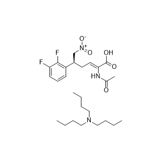 三丁胺(S,Z)-2-乙酰氨基-5-(2,3-二氟苯基)-6-硝基己-2-烯酸酯图片