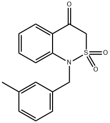 1-(3-methylbenzyl)-1H-2,1-benzothiazin-4(3H)-one 2,2-dioxide structure