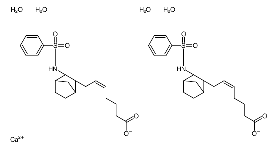 calcium,(Z)-7-[(1R,2S,3S,4S)-3-(benzenesulfonamido)-2-bicyclo[2.2.1]heptanyl]hept-5-enoate,tetrahydrate Structure