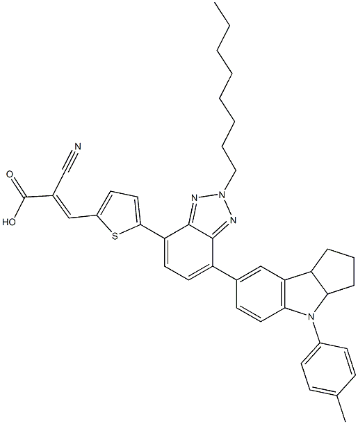 (E)-2-氰基-3-(5-(2-辛基-7-(4-(对甲苯基)-1,2,3,3a,4,8b-六氢环戊[b]吲哚-7-基)-2H-苯并[d] [1,2,3]三唑-4-基)噻吩-2-基)丙烯酸图片