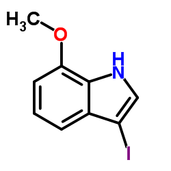 3-Iodo-7-methoxy-1H-indole结构式