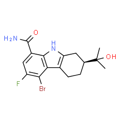 (S)-5-bromo-6-fluoro-2-(2-hydroxypropan-2-yl)-2,3,4,9-tetrahydro-1H-carbazole-8-carboxamide structure