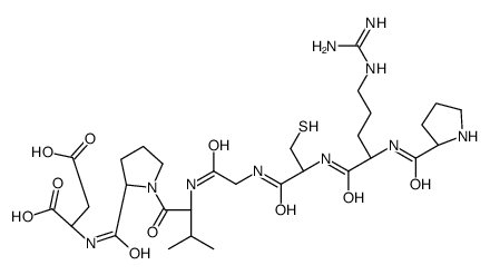 (2S)-2-[[(2S)-1-[(2S)-2-[[2-[[(2R)-2-[[(2S)-5-(diaminomethylideneamino)-2-[[(2S)-pyrrolidine-2-carbonyl]amino]pentanoyl]amino]-3-sulfanylpropanoyl]amino]acetyl]amino]-3-methylbutanoyl]pyrrolidine-2-carbonyl]amino]butanedioic acid Structure