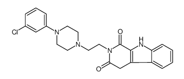 2-[2-[4-(3-chlorophenyl)piperazin-1-yl]ethyl]-4,9-dihydropyrido[3,4-b]indole-1,3-dione结构式