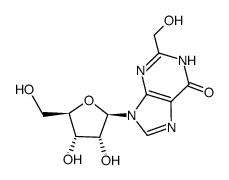 2-Hydroxymethyl-9-[beta-d-ribofuranosyl]hypoxanthine Structure