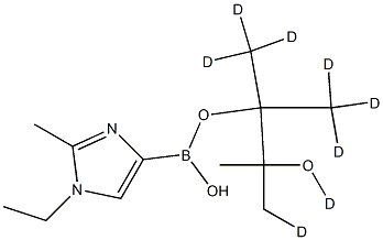 (1-Ethyl-2-methyl-d8)-imidazole-4-boronic acid pinacol ester structure