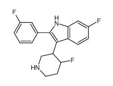 6-fluoro-2-(3-fluorophenyl)-3-(4-fluoropiperidin-3-yl)-1H-indole Structure