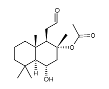 (-)-(1R,2R,4S,4aS,8aS)-4-hydroxy-2,5,5,8a-tetramethyl-1-(2-oxo-ethyl)decahydro-2-naphthalenyl acetate结构式