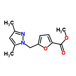 5-(3,5-DIMETHYL-PYRAZOL-1-YLMETHYL)-FURAN-2-CARBOXYLIC ACID METHYL ESTER结构式