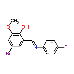 4-Bromo-2-{(E)-[(4-fluorophenyl)imino]methyl}-6-methoxyphenol Structure