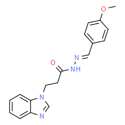 (E)-3-(1H-benzo[d]imidazol-1-yl)-N-(4-methoxybenzylidene)propanehydrazide structure