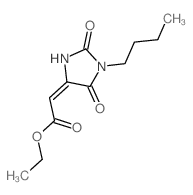 ethyl (2E)-2-(1-butyl-2,5-dioxo-imidazolidin-4-ylidene)acetate Structure