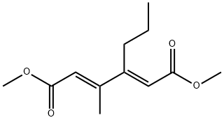 (2E,4E)-3-Methyl-4-propyl-2,4-hexadienedioic acid dimethyl ester结构式